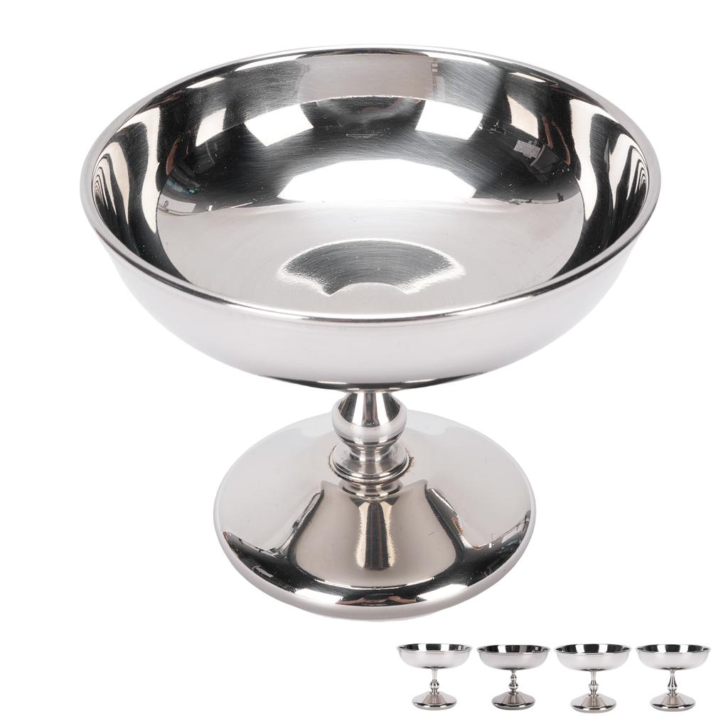 Dezertní pohár Pohár na zmrzlinu Nerezová servírovací dezertní miska Kulatý pohár na svačinu a cukroví se stopkou na salát Ovoce Puding Jogurt Párty