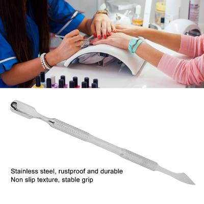 Metal Double End Nail Pusher Stainless Steel Nail Polish Peeler  Professional Nail Salon Use