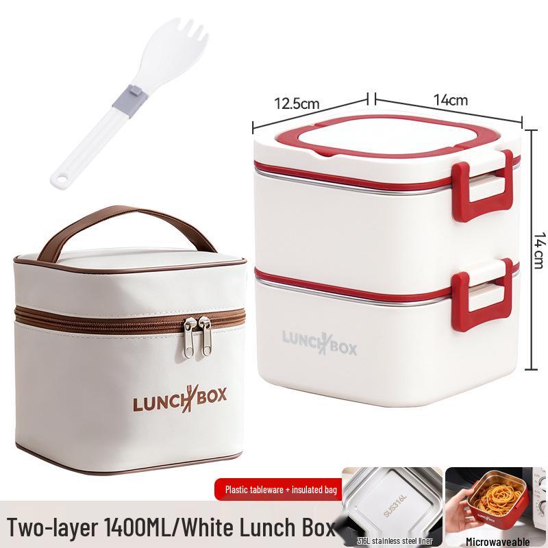 316 Stainless Steel Insulated Bento Lunch Box, Microwaveable Meal Container for Office Workers