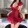 Sexy Deep V Lace Ladies Thin Perspective Lingerie Uniform