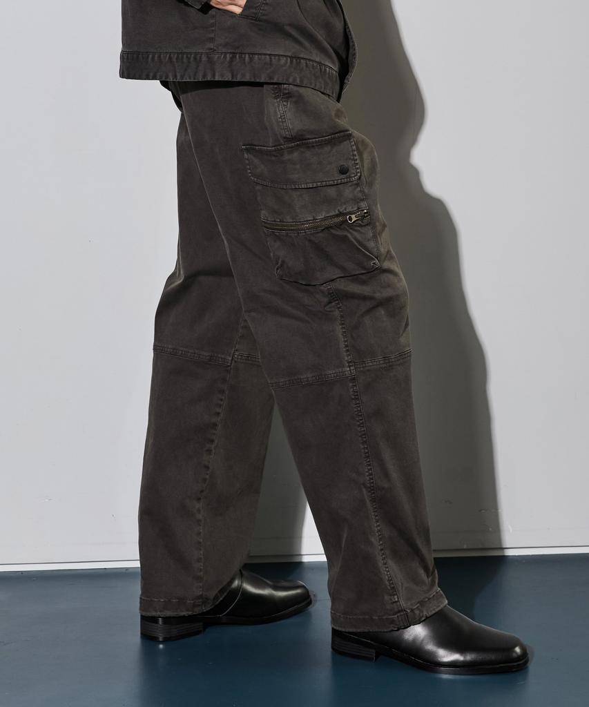 BUCKAROO Dobi Spandex Washed Cargo Wide Pants Charcoal Gray