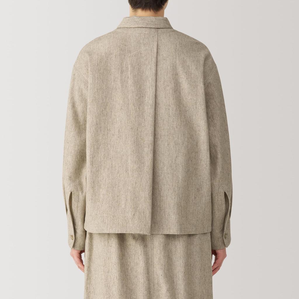 MUJI Wool Blend Shirt Size BG1QZA4A Women's Jacket, Beige, L,