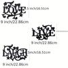 3pcs/Set Metal Bless Wall Decor "Love" "Live" "Laugh" Matte Black Silhouette Wall Hanging Stylish Living Room