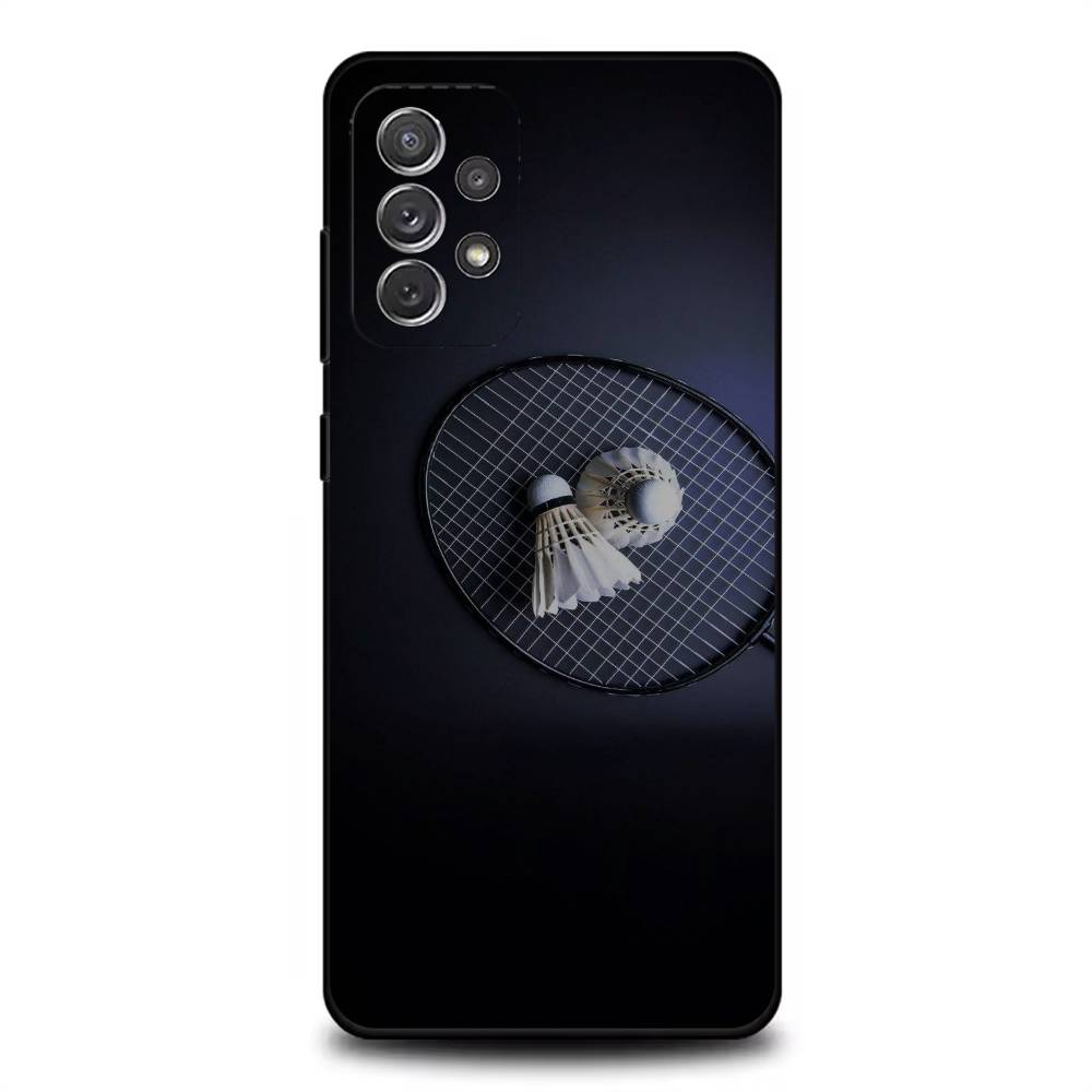 Sport Badminton Cool Phone Case For Samsung S 25,24,23,22,30,21,10,9,Ultra,Plus,Lite,FE,4,5G Black Soft Case