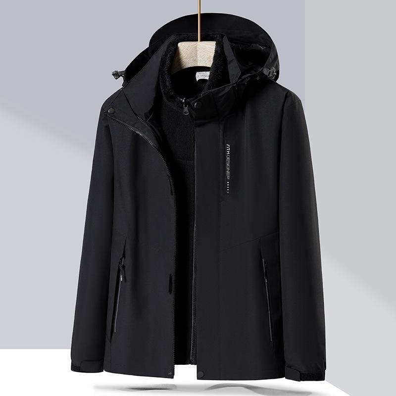 Men's Winter 4-in-1 Hardshell Men's and Women's Fleece Lining Double-sided Wear Lamb Fleece Jacket Outdoor Mountaineering Clothing