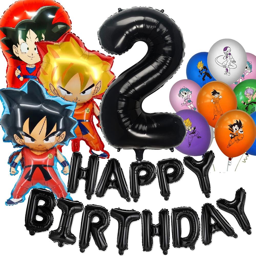 Dragon ball Birthday Decoration Goku Figure Stickers Balloons Disposable Tableware Tablecloth Straw Plates Baby Shower Supplies