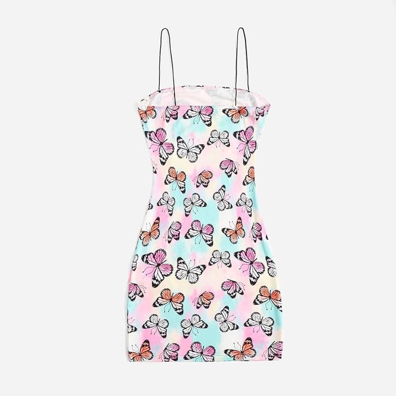 VEZFAA Damenmode Sommer Frühling Ärmellose Hosenträger Lose Taille Freizeitkleider