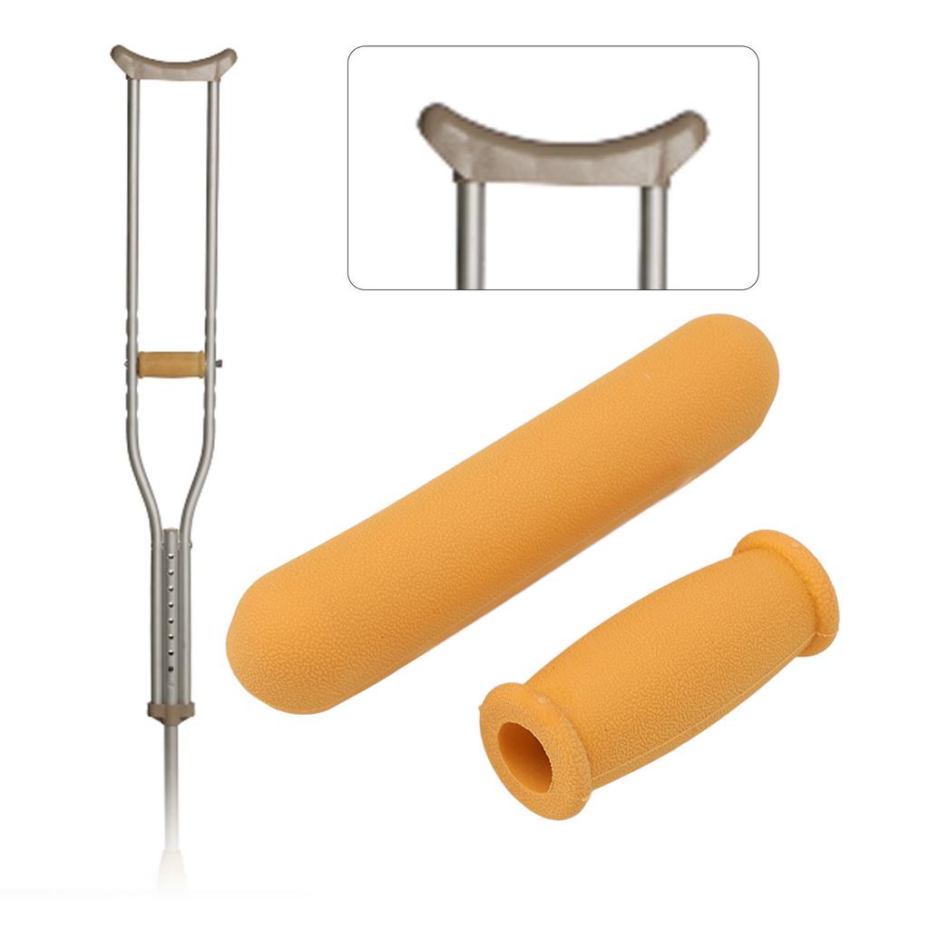 4 Stück Extra Dick Gepolsterte Rutschfeste TPU Krücken Ersatzpolster für Achselhöhlen Handgriffe für Standard Aluminiumkrücken