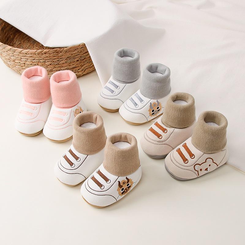 Soft Sole Baby Shoes, Spring & Autumn, 0-12 Months, Non-Slip Toddler Socks for Boys & Girls