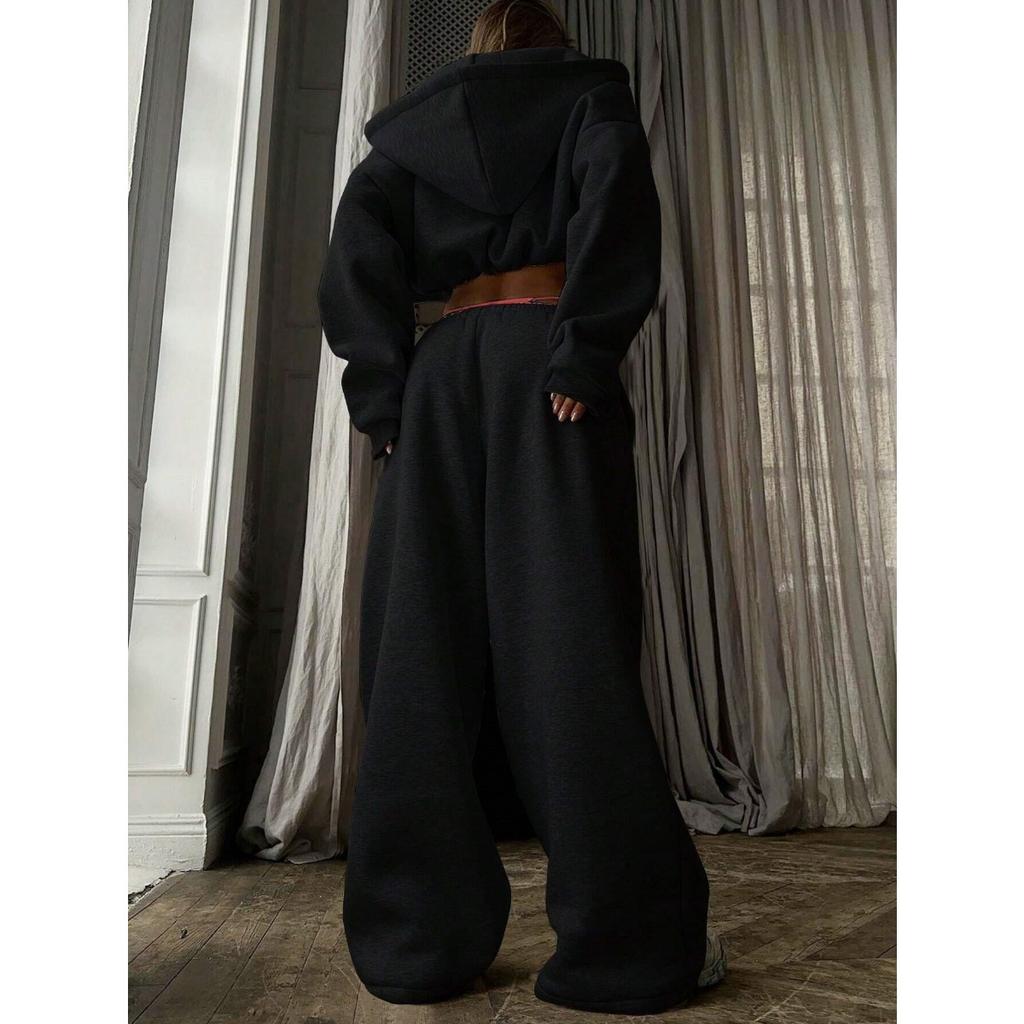 Høst- og vinterdameklær Mote Langermet Sport og Fritid Hettegenser Sett Todelt Sett