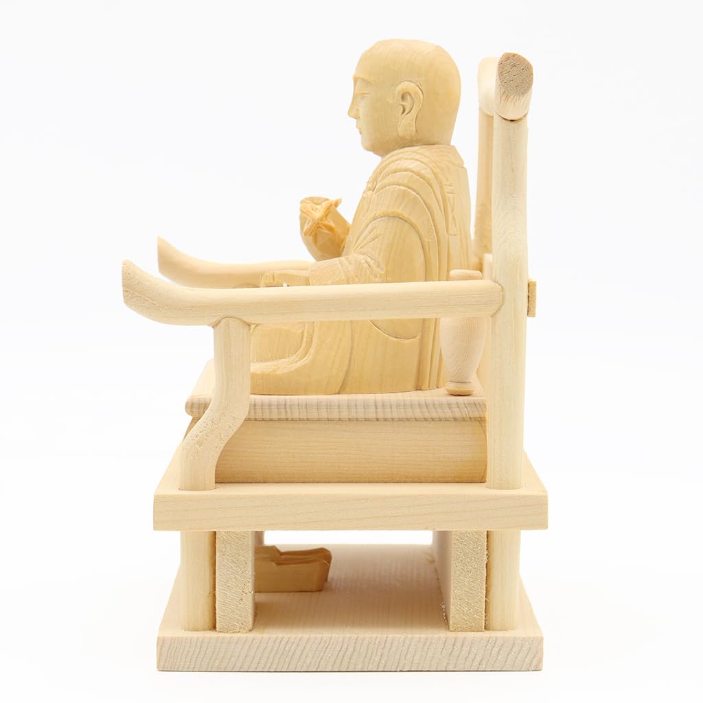 Kurita's Special Buddhist Statue [Prince and High Priest] Kobo Daishi Seated Statue, 1.8 inches (total height 11 cm, total width 9 cm, depth 6.5 cm),