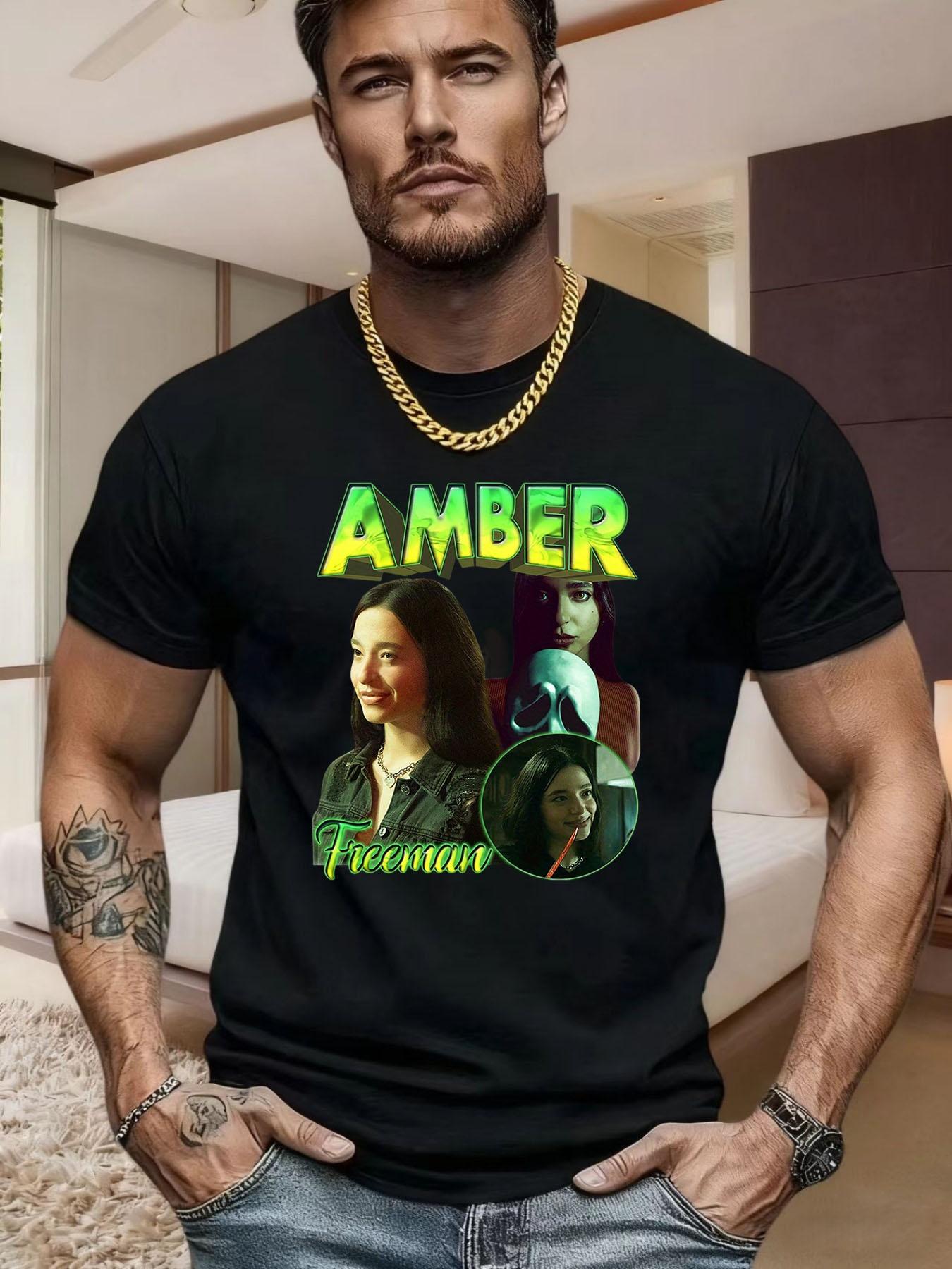 ZX Amber Freemans retro Tshirt from Scream horror movie classic character collection mens short sleeved shirt 4XL