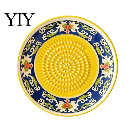 Piatto da portata per aglio Piatto con piastra macina-grattugia in ceramica, Grattugia manuale per zenzero e frutta Ciotola, Vassoio multifunzione per la preparazione, Cucina moderna minimalista