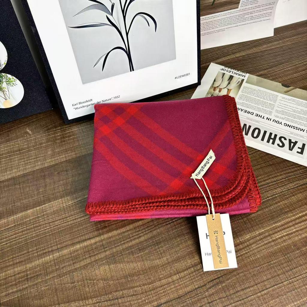 2025 Winter Women's Double-Sided Plaid Scarf - Imitation Cashmere, Korean Style, High-End, Warm & Versatile