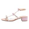 2023 Stylish Rhinestone Bowknot Ankle Strap High Heel Sandals for Women