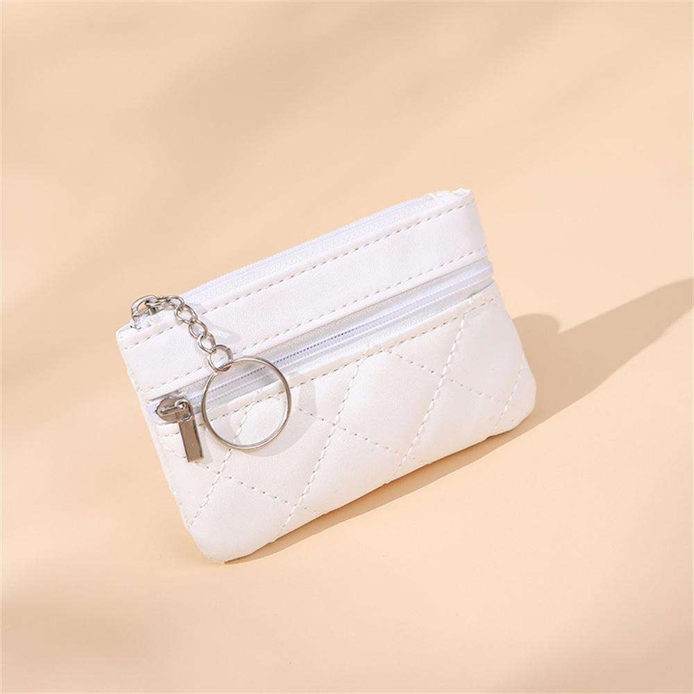 

Кошельки из ПУ с кольцом для ключей, многофункциональные, маленькие, для кредитных карт, кошельки для монет, модные, короткие кошельки белый