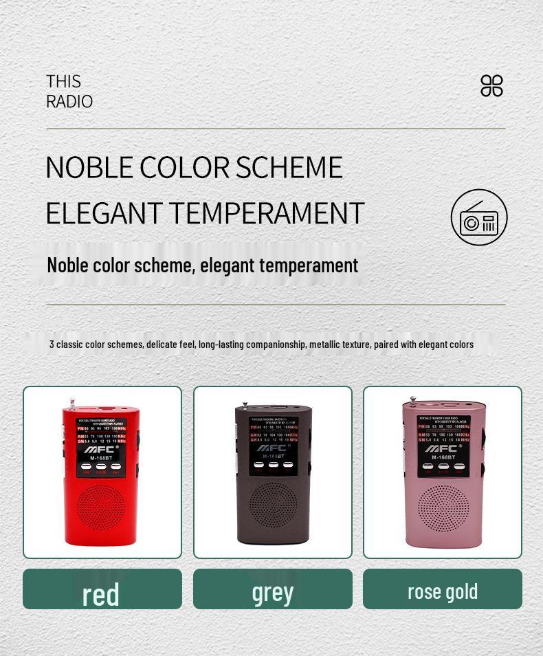 High-End Multi-Band Mini Radio with Bluetooth, Headphone Jack, and Music/Call Functionality