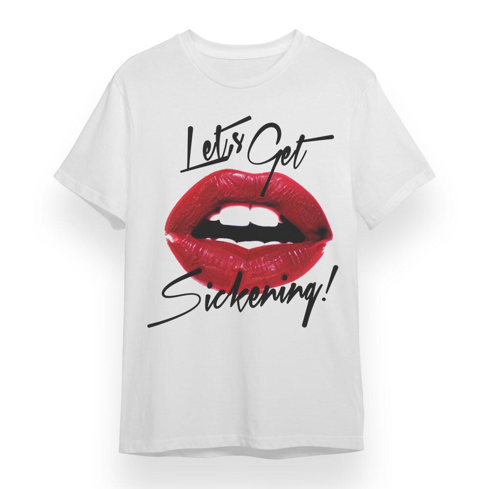 

Women s Plus Size T-shirt With Let s Get Sickening Graphic White 100% Cotton Tee L