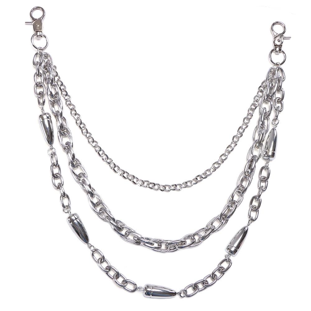 Bullet Head Multi-layer Metal Pant Chain - Hip Hop Fashion Accessory