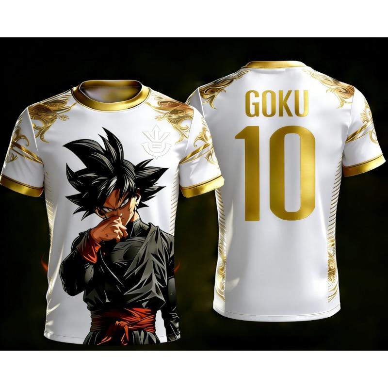 Dragon Ball Official 3D Print Goku 10# Football Jersey Training Wear Parent-child S-6XL 90cm-160cm Trendy Tees