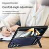 Carbon Fiber Stand Phone Case for Samsung Galaxy Z Fold 5 4 3 Fold5 Fold4 Fold3 5G Shockproof Prevention Hard Cover