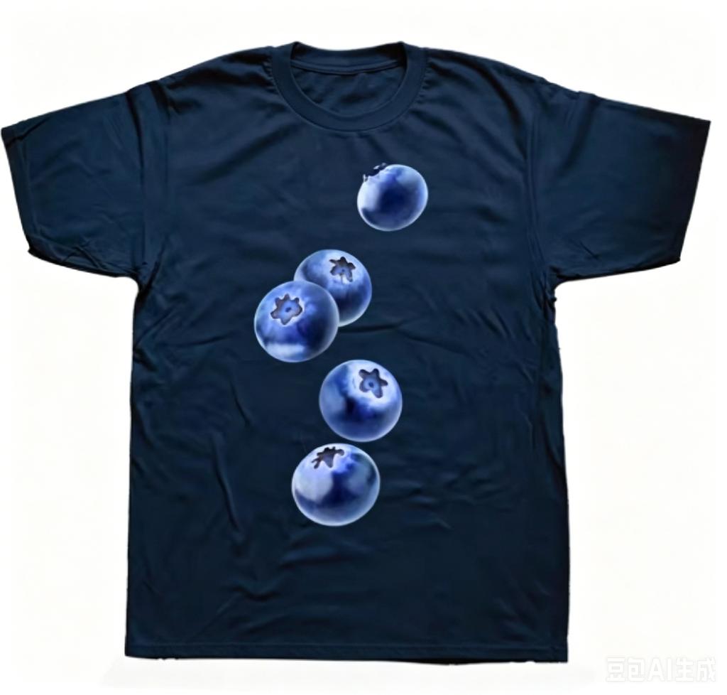 Y2k Super Cute Blueberry Print Summer Ladies Unisex Goth Harley Cooku Tee Retro Tee Emo Cotton Baggy Blueberry Top