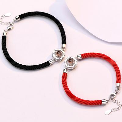 Charm Projection Bracelet Fashion I Love You 1PC Red 100 Languages Valentine's Day Ribbon Bracelet
