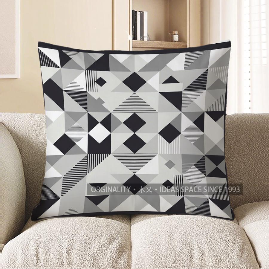 2D Modern Geometric Pattern Digital Print Pillow Covers Pattern Cushion Cover Suitable For Sofa Bedroom Car Pillow Cover
