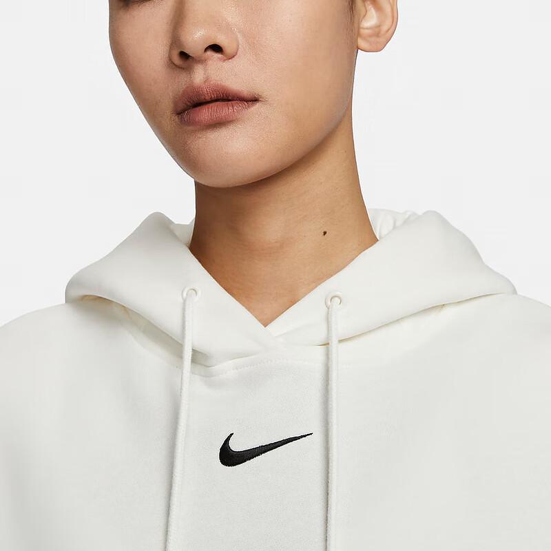 Nike Solid Color Pocket Hoodie Women Tops White DQ5859-133