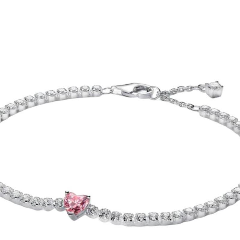 Pandora Personalized design 925 silver synthetic cubic zirconia bracelet for women multi-color 590041C03