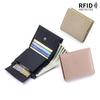 RFID Blocking Top Grain Leather Bifold Wallet for Women, Anti-Theft Ultra-Slim Short Wallet with Multi-Card Slots, Compact Purse