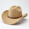 New denim hats for men and women, Western cowboy hats, five pointed star belt hats, soft woolen hats