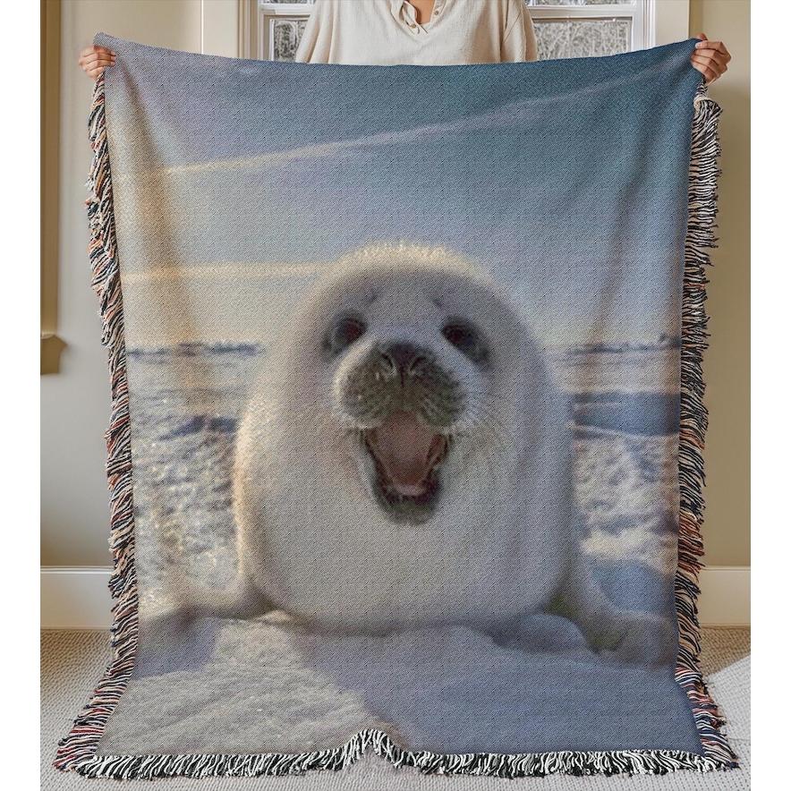 Harp Seal Pup Weaving tapestry 75x100 чёрный