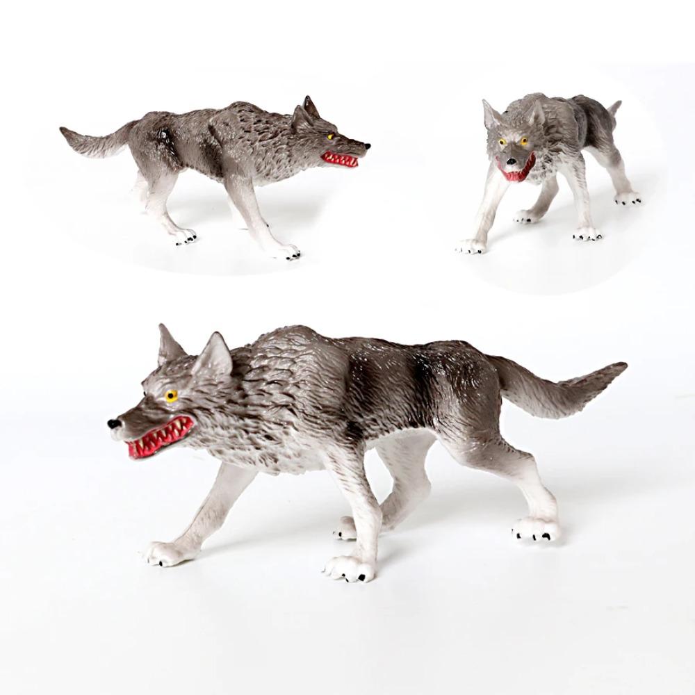 Realistische Wilde Dieren Arctische Wolf Buidelwolf Gorgonops Manenwolf Model Actiefiguren Jungle Bos Dier Speelgoed voor Kinderen