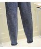 Women's High Waist Smoky Gray Ripped Jeans - Korean Style Loose Fit Harem Pants