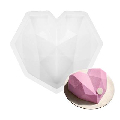 Heart Shaped Silicone Cake Mold Silicone Baking Pan for Pastry 3D Diamond Heart Mold Cake Mousse Chocolate Silicone Pastry Molds