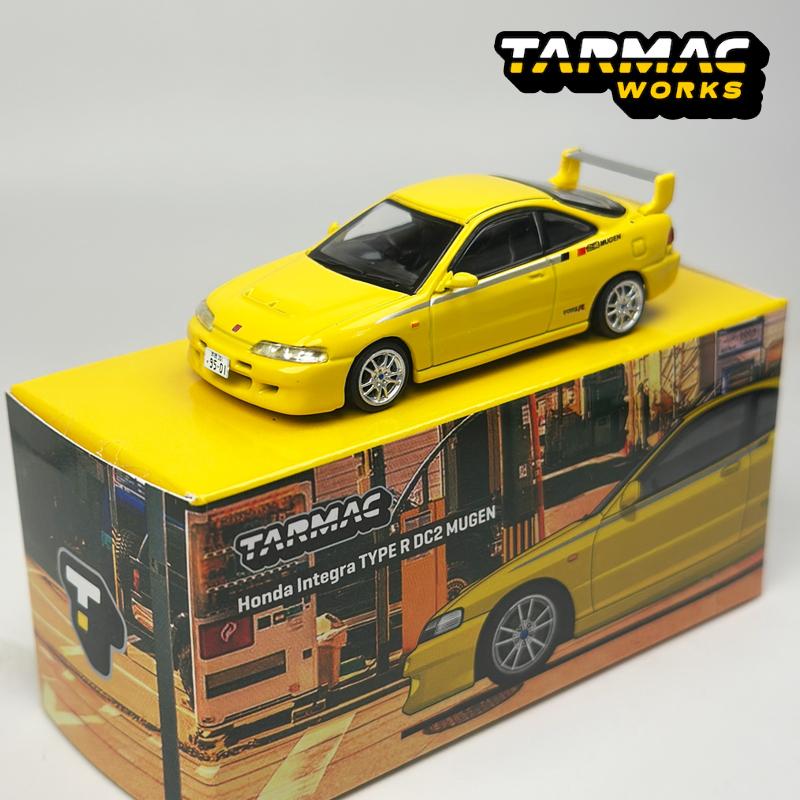 Tarmac Works 1:64 TW Honda Integra TYPE R DC2 MUGEN Sunlight Yellow Alloy Car Model Chase