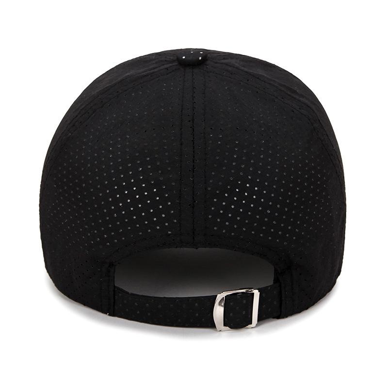 Summer Unisex Quick-Drying Breathable Waterproof Mesh 6-Panel Baseball Golf Running Fitted Sport Cap 100% Polyester
