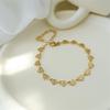Gold Plated Heart-Shaped Hollow Bracelet - Fashion Jewelry 