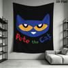 Pete Cat Joy Wall Hanging Printed Fabric Blanket Decorative Tapestries for Bedroom Living Room Home Decor