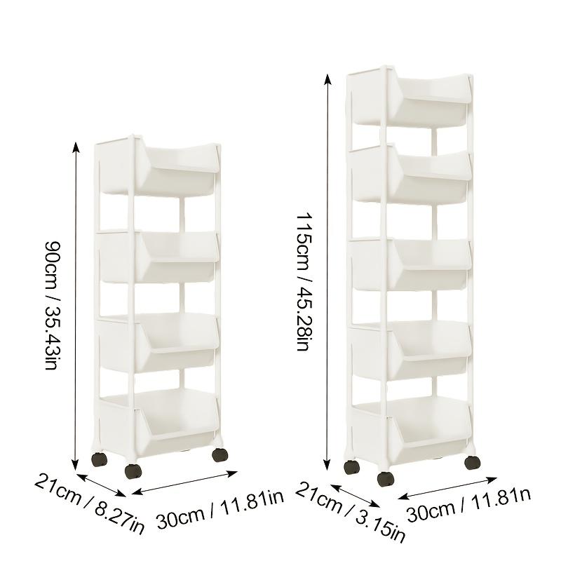 1 Storage Rack Trolley, Vertical Multi-layer Storage, with Wheels, Suitable for Kitchens, Bathrooms, Dormitories, Etc