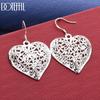 925 Sterling Silver Gift Heart Pierced Earrings Fashion Jewelry
