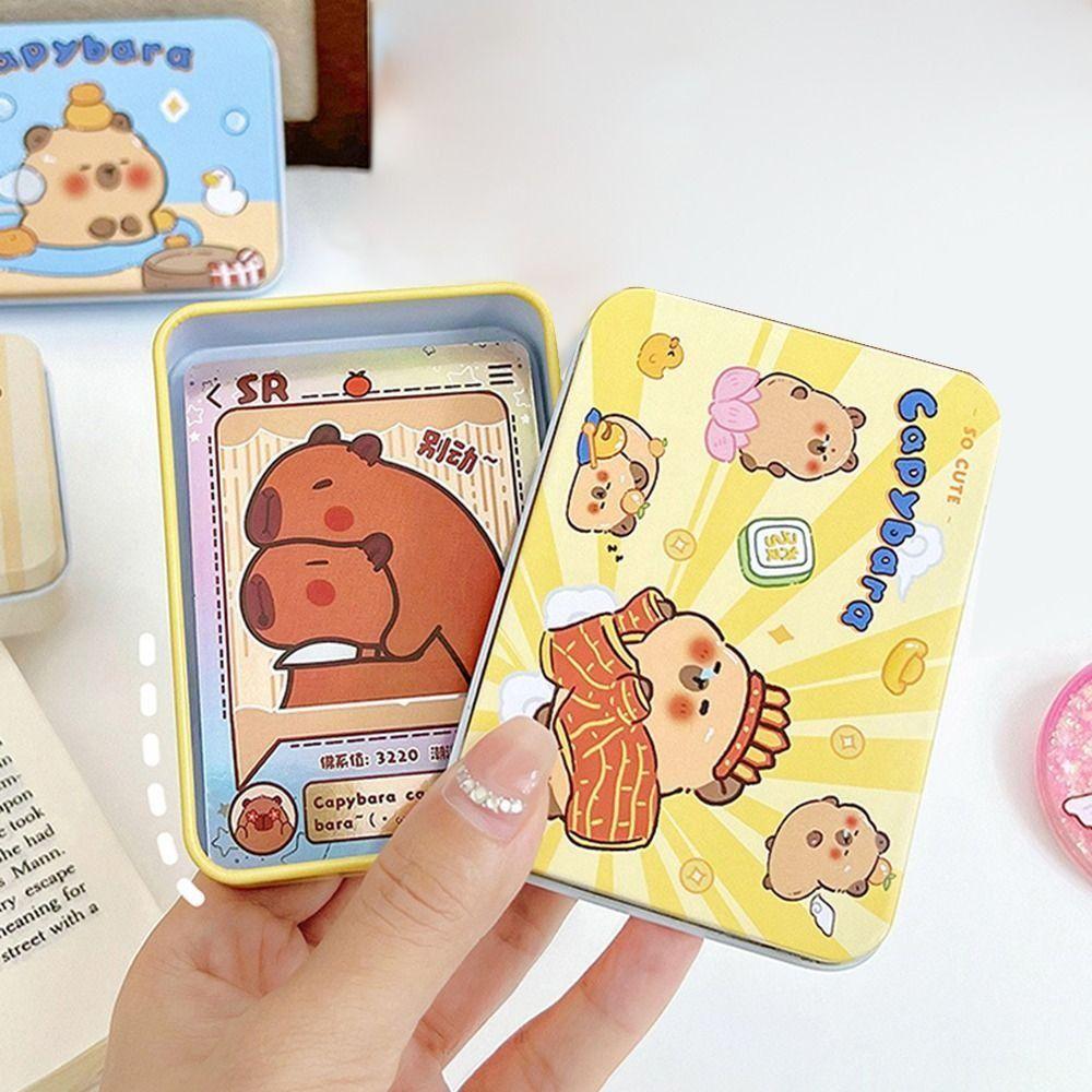 

Tinplate Small Tin Box Cartoon Pattern Wedding Candy Box Cute Capybara Storage Box
