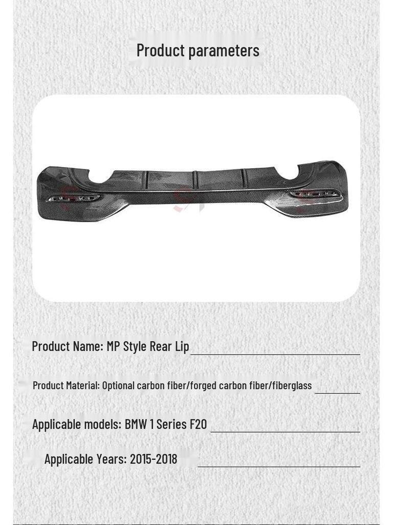 BMW 1 Series F20 15-18 Carbon Fiber Rear MP Style Diffuser Kit