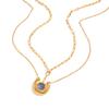 Youthway Horseshoe Blue Resin Pendant Necklace For Women Minimalist  Gold Plated Stainless Steel Necklace Fashion Jewelry