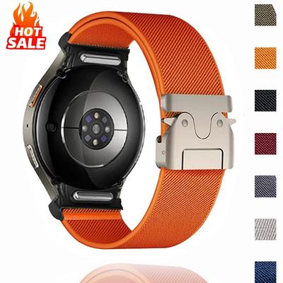 Elastic Nylon Band for Samsung Galaxy Watch 7 6 5 4 40mm 44mm/5 Pro 45mm Parachute Buckle Bracelet Galaxy Watch 6 4Classic Strap