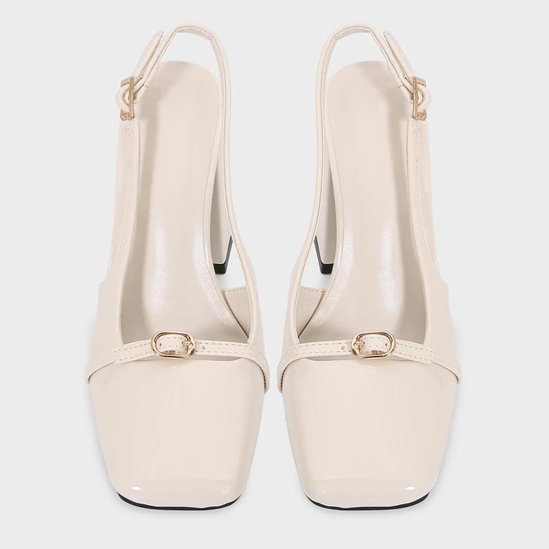 2025 Spring Chunky High Heels Women Mary Jane Shoes Woman Elegant Beige Brand Designer Party Dress Lolita Female Pumps