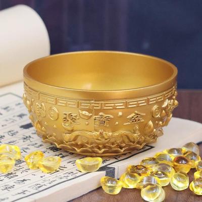Feng Shui Schatztruhe Schreibtischornament Display Sammlerstück Bürotisch Mittelstück Goldene Opfergabe