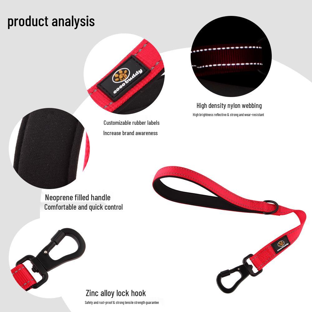 Nylon Short Traction Dog Leash for Medium & Large Dogs