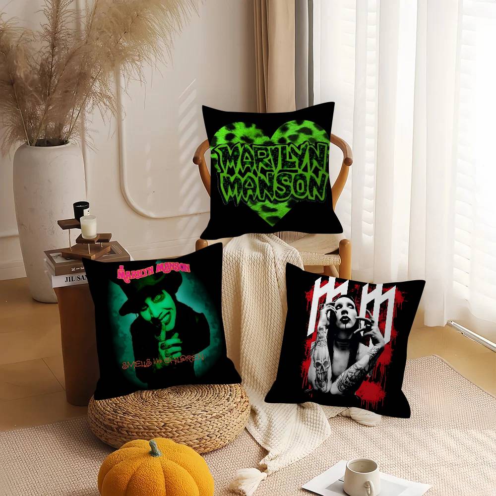 Classic Rock Band M-Marilyn M-Manson Cushion Cover Decorative Pillow Sofa Home Decor case pillow cases